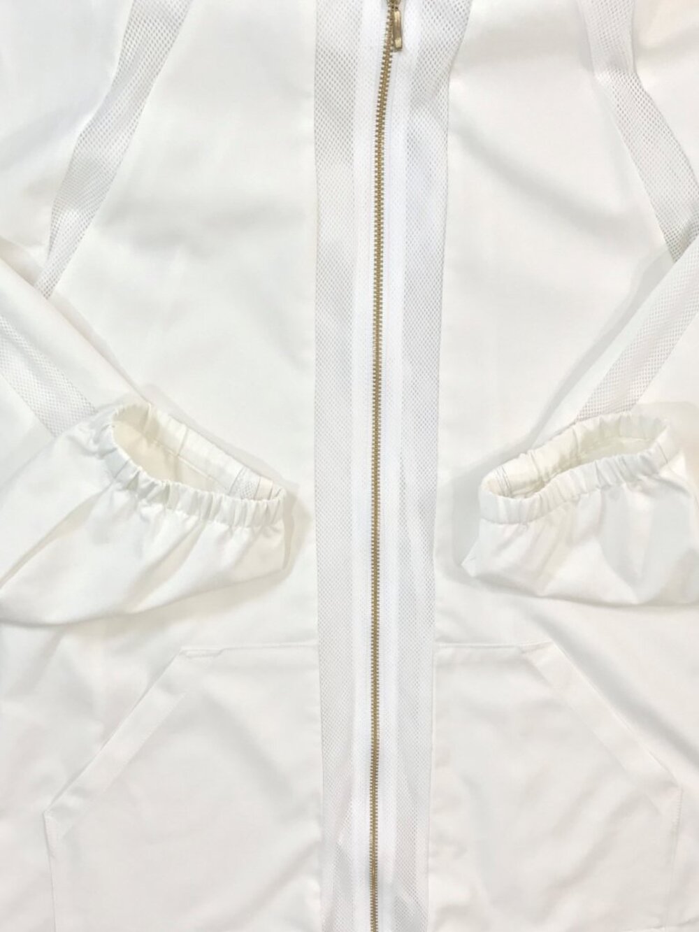 White Lightweight Windbreaker Jacket • Dolman Boxy Oversized • Size M - Picture 6 of 15